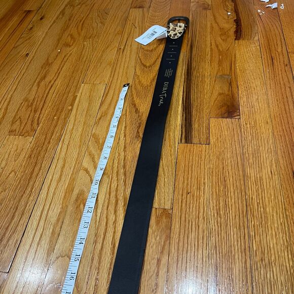 Diba True Brown/Black Large Leopard Print Belt New With Tags flawed 34.5"-38.5" - Picture 10 of 13